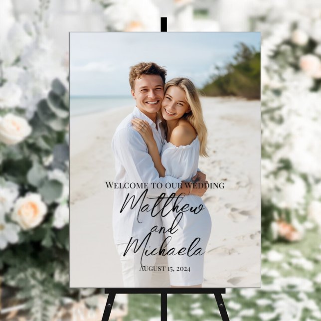 Elegant photo wedding welcome sign (Creator Uploaded)