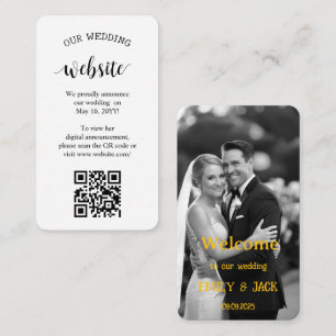 Elegant Photo Wedding Welcome Sign & Digital Annou Enclosure Card