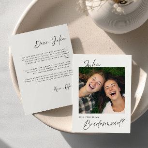 Elegant Photo Will You Be My Bridesmaid Card
