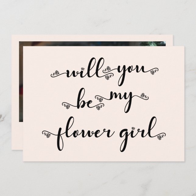 Elegant Photo Will You Be My Flower Girl Invitation (Front/Back)