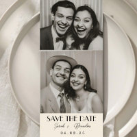 Elegant Photobooth Typography Qrcode Save the Date