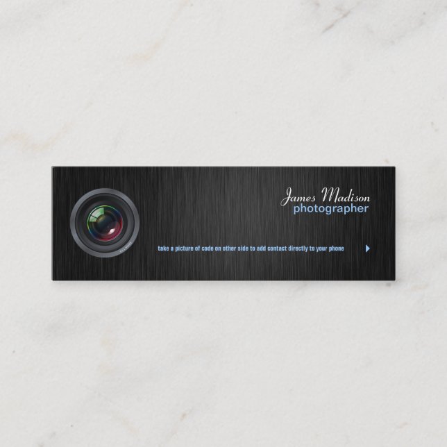 Elegant Photography Business Card w/ QR Code (Front)