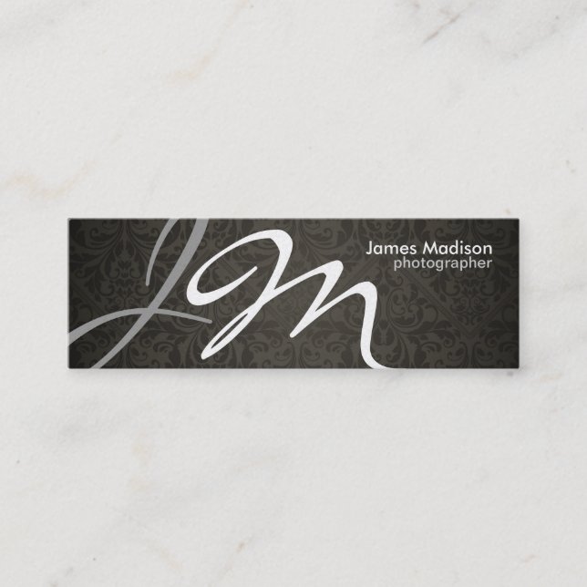 Elegant Photography Damask Business Card (Front)