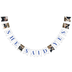 Elegant Photos Blue Bridal Shower Bunting