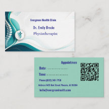 Elegant Physical Therapy Clinic Appointment Card