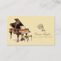 Elegant Piano French Horn Musician Music Teacher 