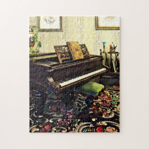 Elegant Piano in Victorian Parlour Jigsaw Puzzle