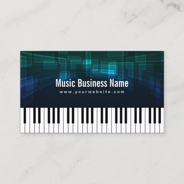 Elegant Piano Keys Music Business Card (Front)