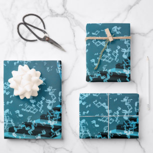Elegant Piano Keys Music Instrument Theme Wrapping Paper Sheet