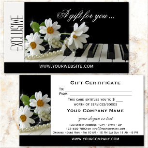 Elegant Piano Music Gift Certificate Template