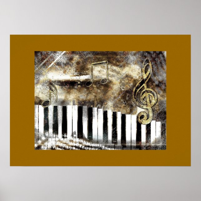 Elegant Piano Music & Notes Poster (Front)
