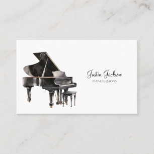 Elegant Piano Musician Music Teacher Business Card