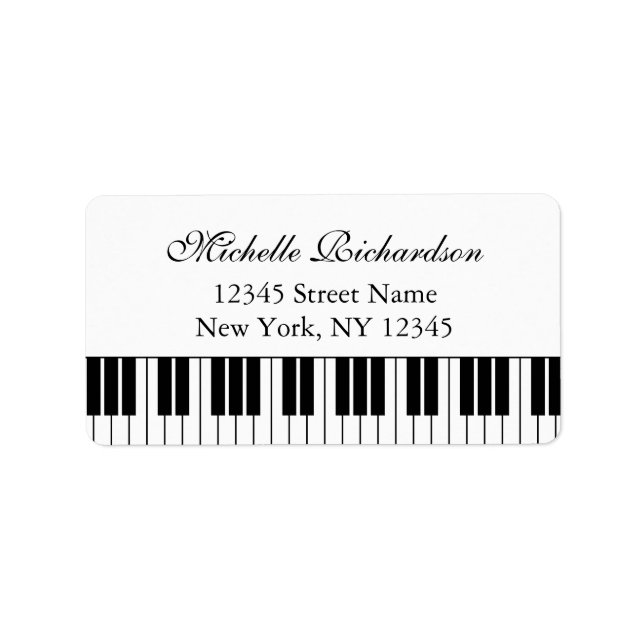 Elegant piano teacher or pianist address labels (Front)