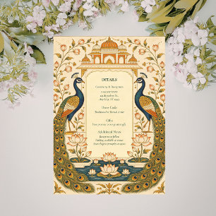 Elegant Pichwai Indian Wedding Enclosure Card