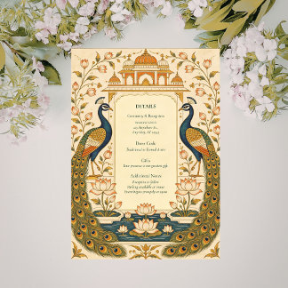 Elegant Pichwai Indian Wedding Enclosure Card