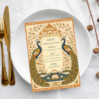 Elegant Pichwai Indian Wedding Menu
