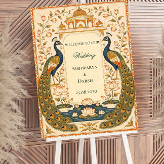 Elegant Pichwai Indian Wedding Sign