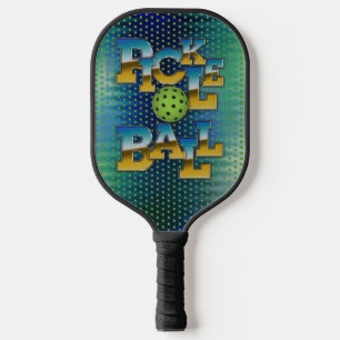 Elegant Pickleball Text Design Paddle