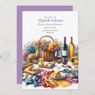 Elegant Picnic Party Birthday Retirement ANY Event Invitation