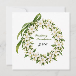 Elegant Pikake Lei Wedding Card