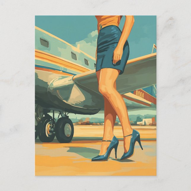 Elegant Pilot by the Jet Postcard (Front)
