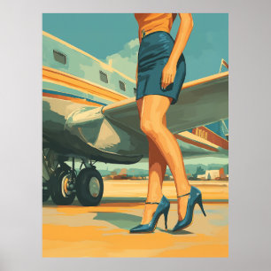 Elegant Pilot by the Jet Poster