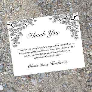 Elegant Pine Branch Bereavement Funeral Thank You Postcard