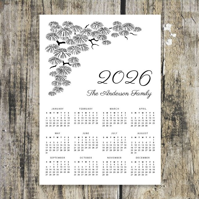 Elegant Pine Branch Botanical Calendar 2026 (Creator Uploaded)