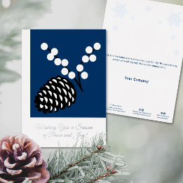 Elegant Pine Cone Foil Business Holiday Card