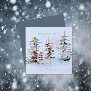Elegant Pine Forest Corporate Christmas Party Invitation