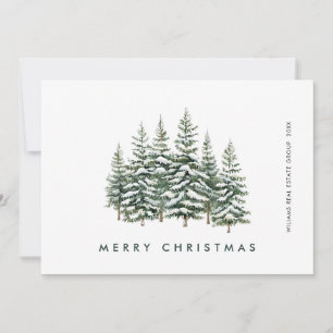 Elegant Pine Tree Christmas Company Greeting Holiday Card