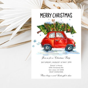 Elegant Pine Tree Christmas Party Invitation
