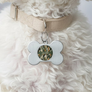 Elegant Pine Tree Pattern Rustic Forest Pet ID Tag