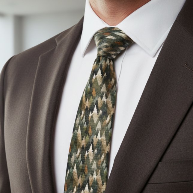 Elegant Pine Tree Pattern | Rustic Forest Tie (Creator Uploaded)