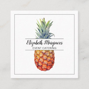 Elegant Pineapple Event Caterer Square Business Card
