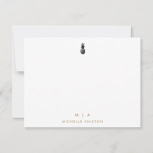 Elegant Pineapple Modern Minimalist Monogram Card