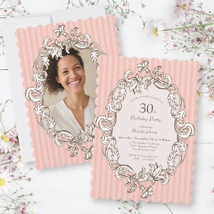 Elegant Pink 30th Birthday Party Invitation