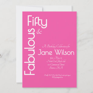 Elegant Pink 50th Birthday Invitation