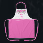 Elegant pink 80th birthday floral apron<br><div class="desc">Stylish floral design for a 80th birthday with a pink "80" and scripted "fabulous" embellished by a feminine floral wreath on a white background. Customise age,  text and background colour.</div>
