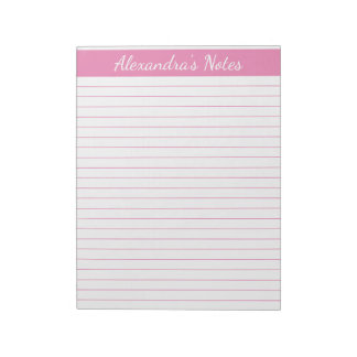 Elegant Pink 8.5x11 Letter Size Personalised Notepad