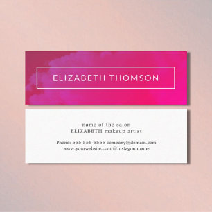 Elegant Pink Abstract Makeup Artist Mini Business Card