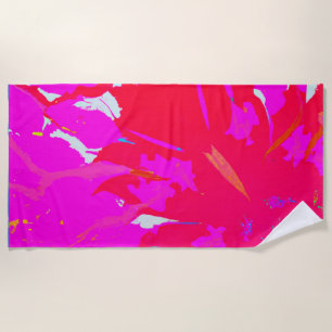 Elegant Pink Abstract Pattern Beach Towel