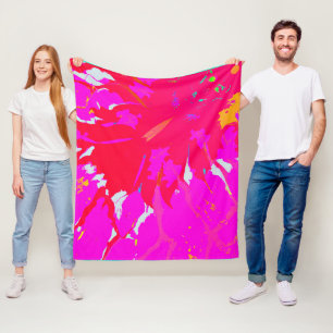 Elegant Pink Abstract Pattern Fleece Blanket
