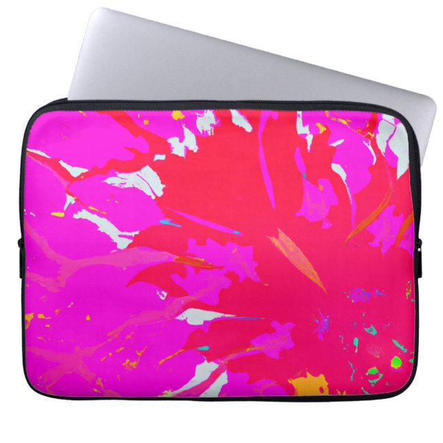Elegant Pink Abstract Pattern Laptop Sleeve (Front)