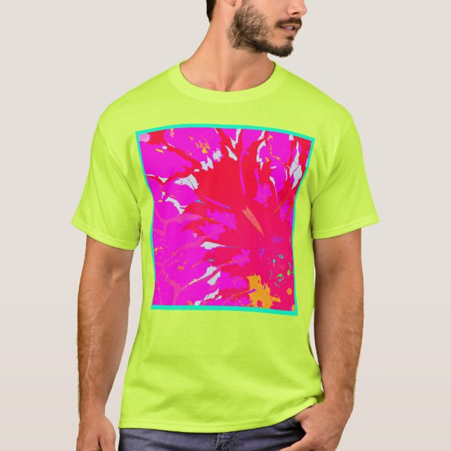 Elegant Pink Abstract Pattern T-Shirt (Front)
