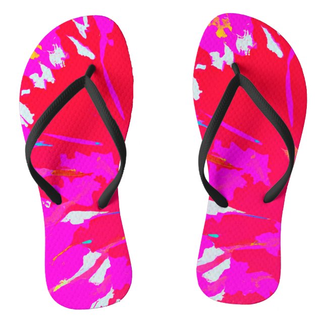 Elegant Pink Abstract Pattern Thongs (Footbed)