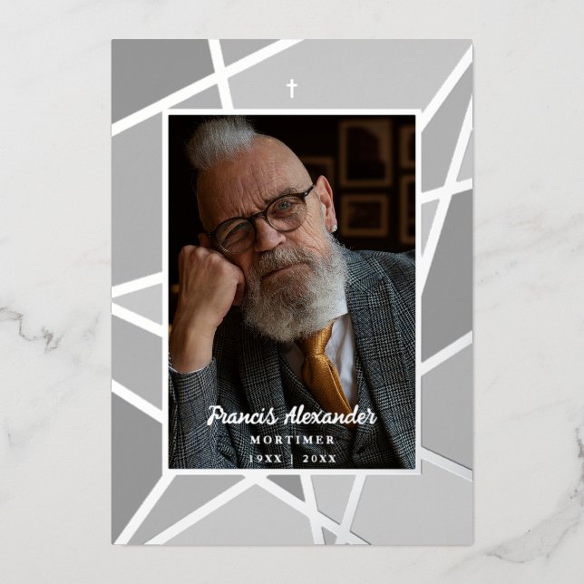 Elegant Pink Abstract Photo Memorial Funeral (Front)