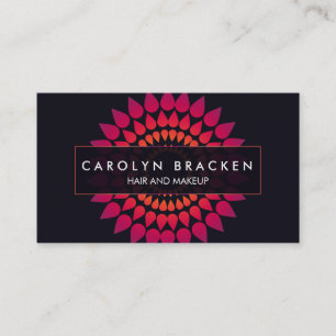 Elegant Pink Abstract Sunflower Business Card