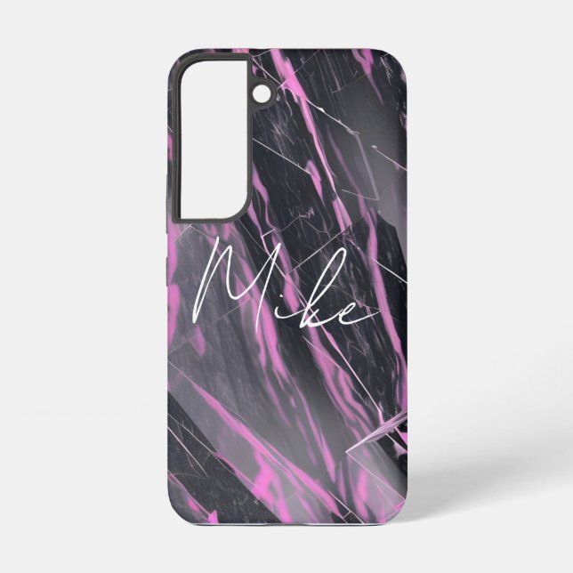 Elegant Pink and Black Marble Samsung Galaxy Case (Back)