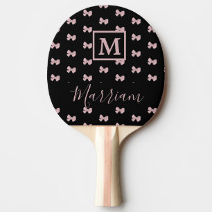 Elegant Pink and Black Personalised  Ping Pong Paddle